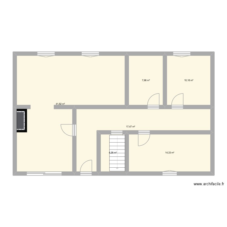 Trémolat. Plan de 6 pièces et 96 m2