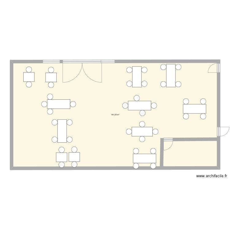 SALLE RESTAURANT. Plan de 1 pièce et 161 m2