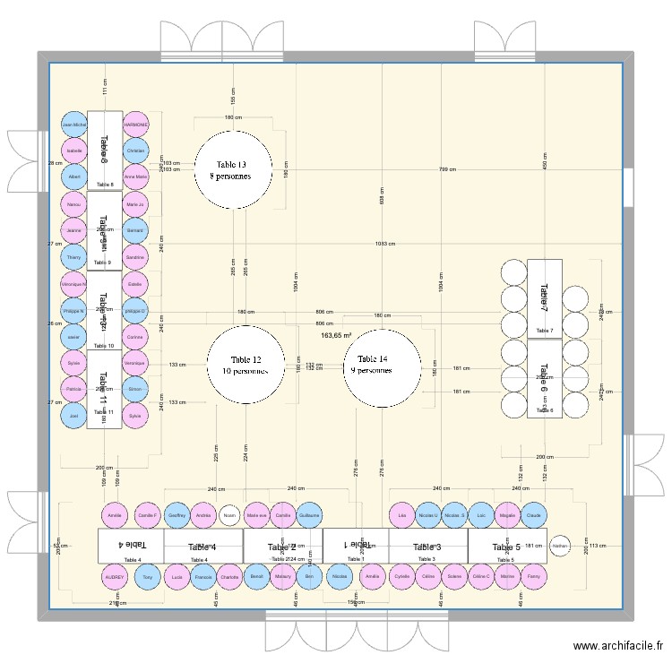 PLAN TABLE MARIAGE . Plan de 0 pièce et 0 m2
