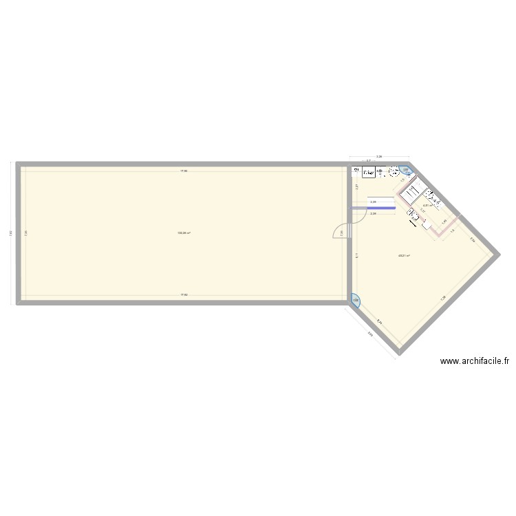 Plan maison la ville dieu. Plan de 3 pièces et 182 m2