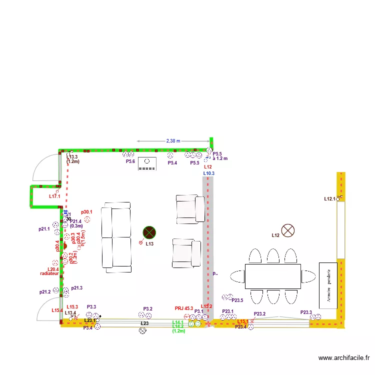 Salon Elec2. Plan de 