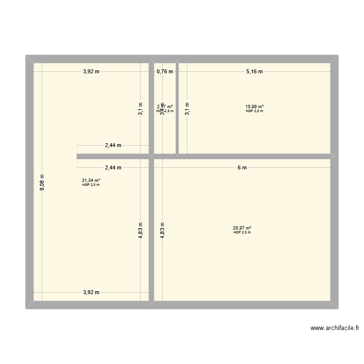 AZCOITIA. Plan de 4 pièces et 79 m2
