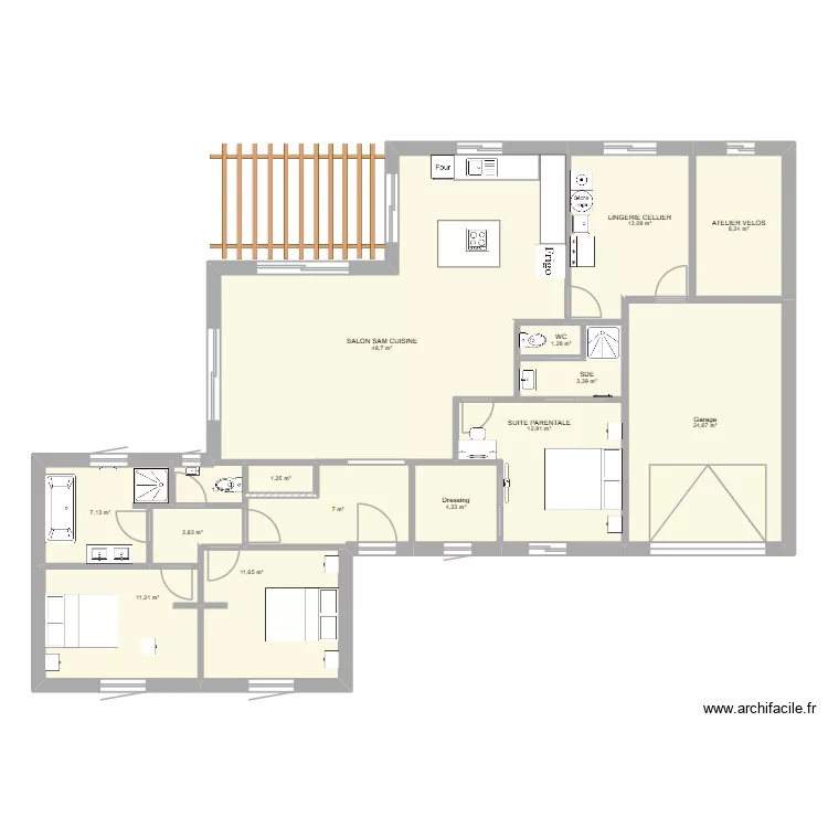 maison 40 TER + JARDIN. Plan de 15  et 158 m²