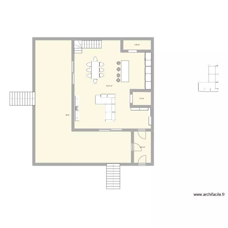 maison2. Plan de 5  et 144 m²