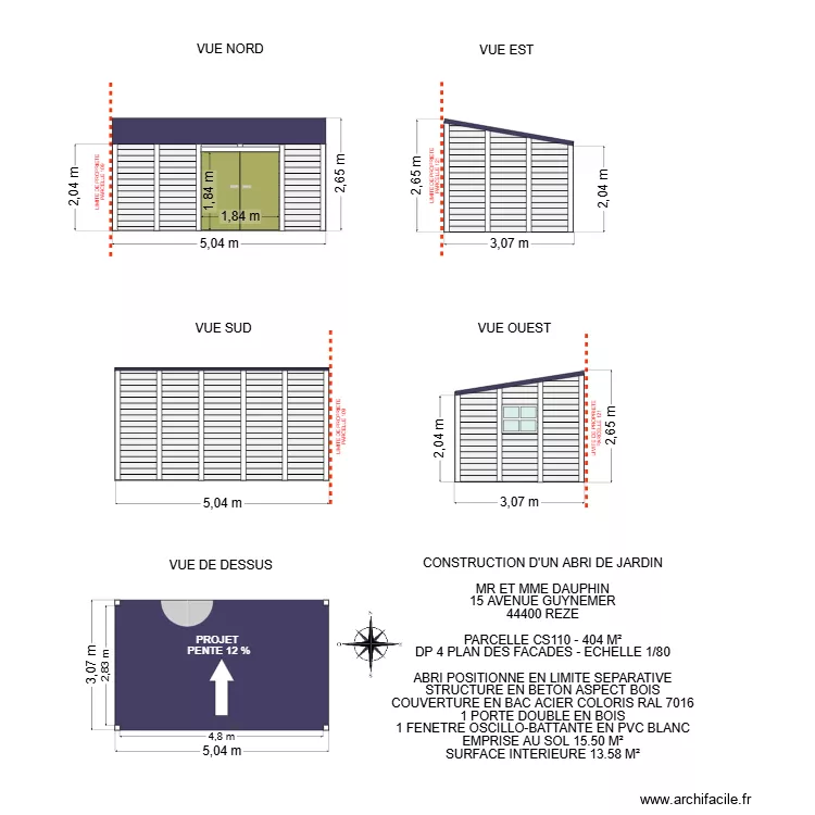 DP 4 DAUPHIN. Plan de 