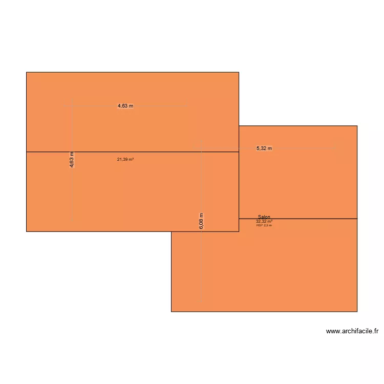 netjeqj. Plan de 2 pièces et 54 m² netjeqj. Plan de 2 pièces et 54 m²