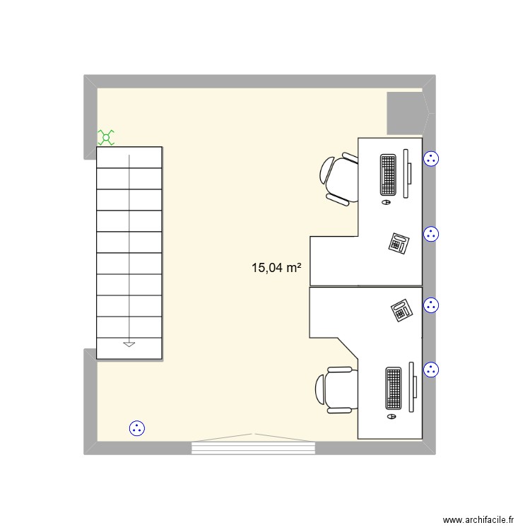 MEZZANINE. Plan de 1 pièce et 15 m2