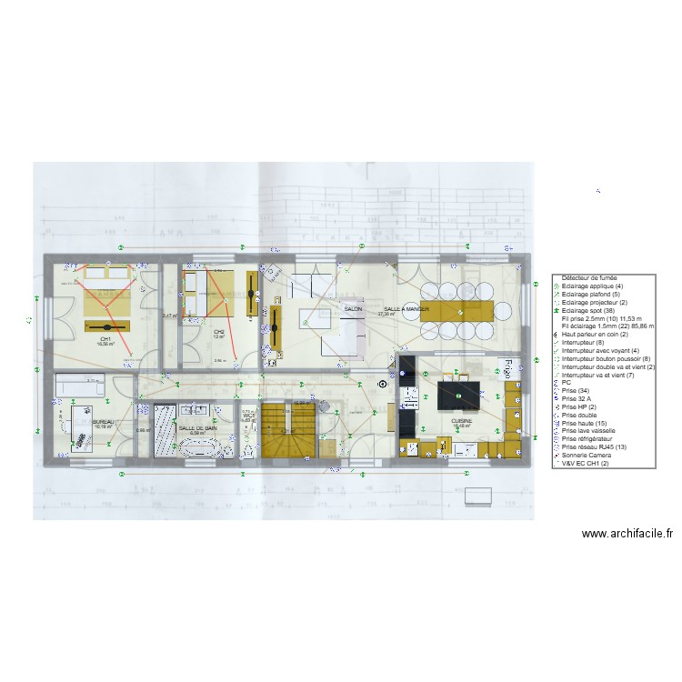 6AA. Plan de 11 pièces et 127 m2