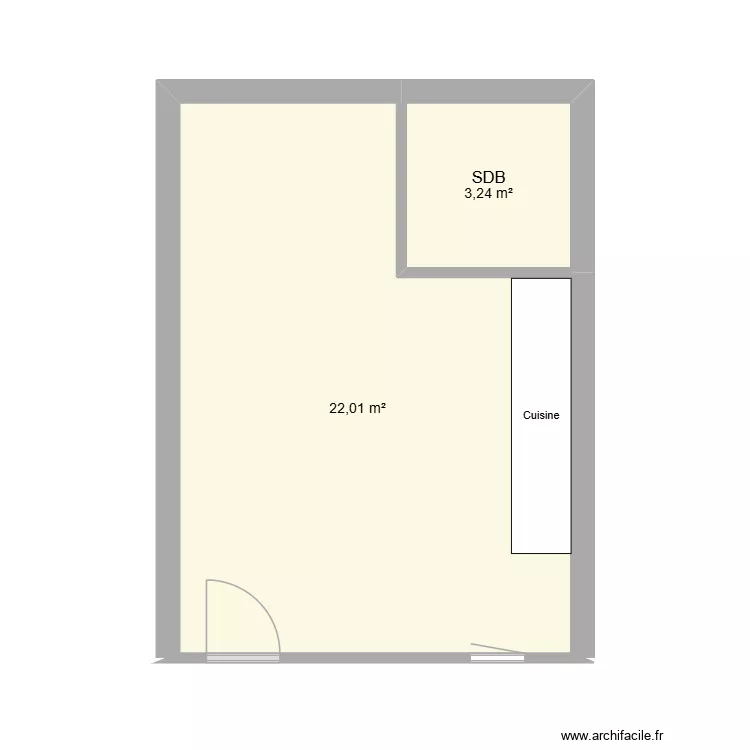 Logement 2 Premier &eacute;tage. Plan de 2  et 25 m²