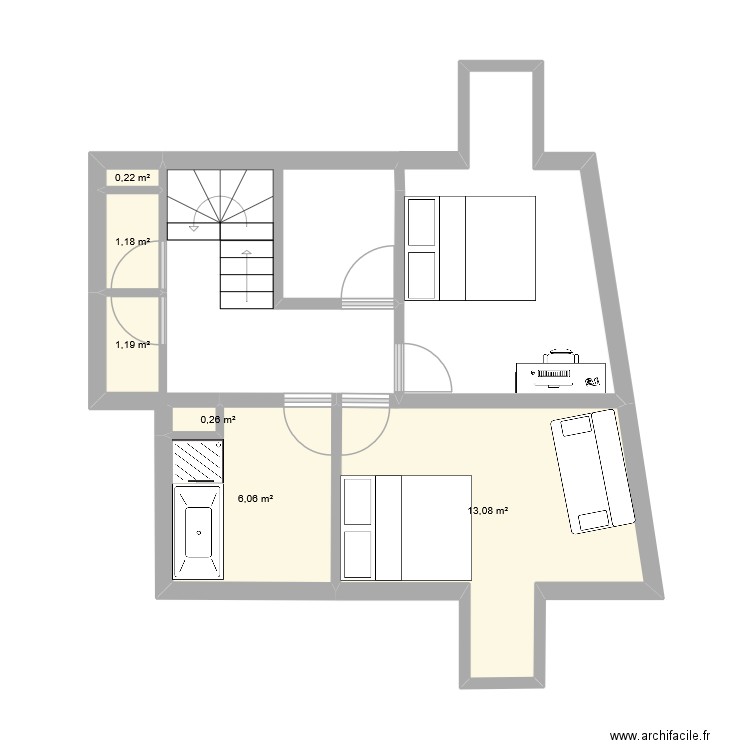 Carouge2026 Duplex. Plan de 6 pièces et 22 m2
