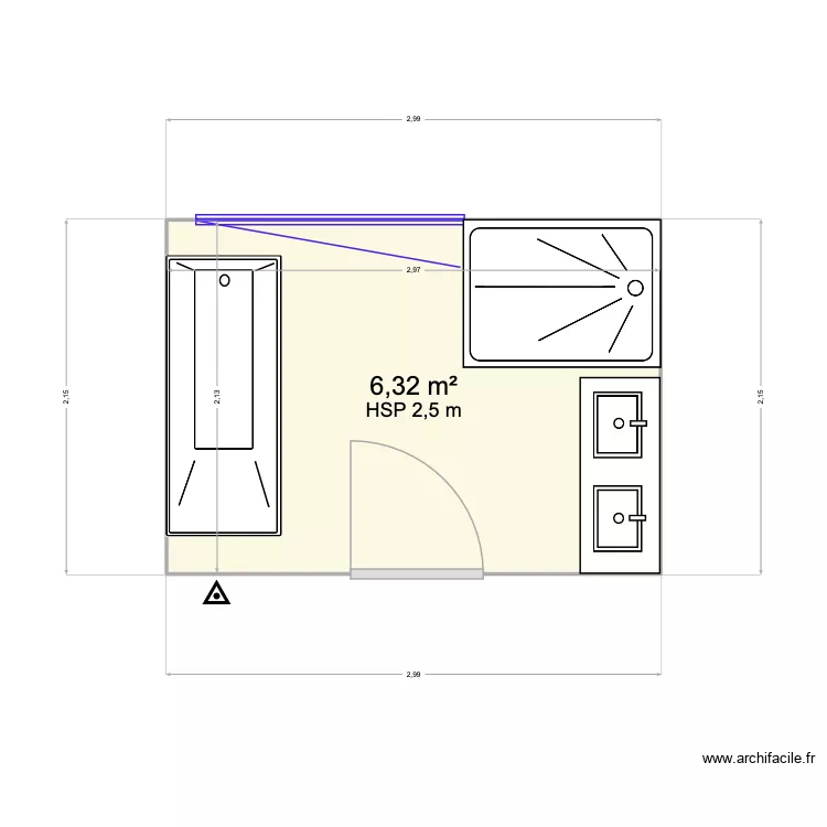 RENOVATION SALLE DE BAIN. Plan de 1  et 6 m²