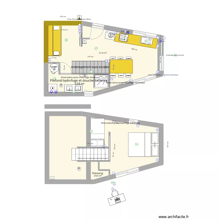 BRETI OSSATURE toit plat . Plan de 