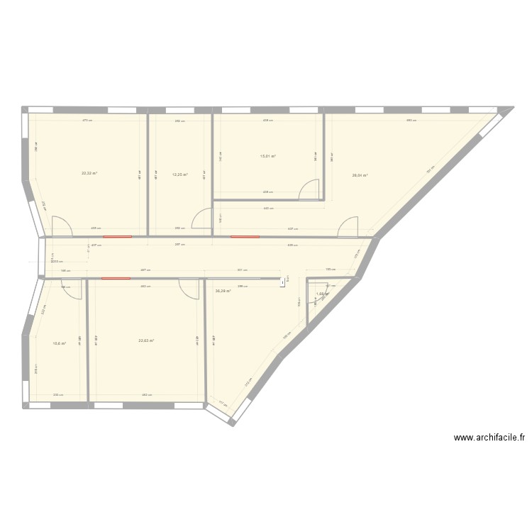 Jouy R+1 173m² V 1. Plan de 8 pièces et 149 m2