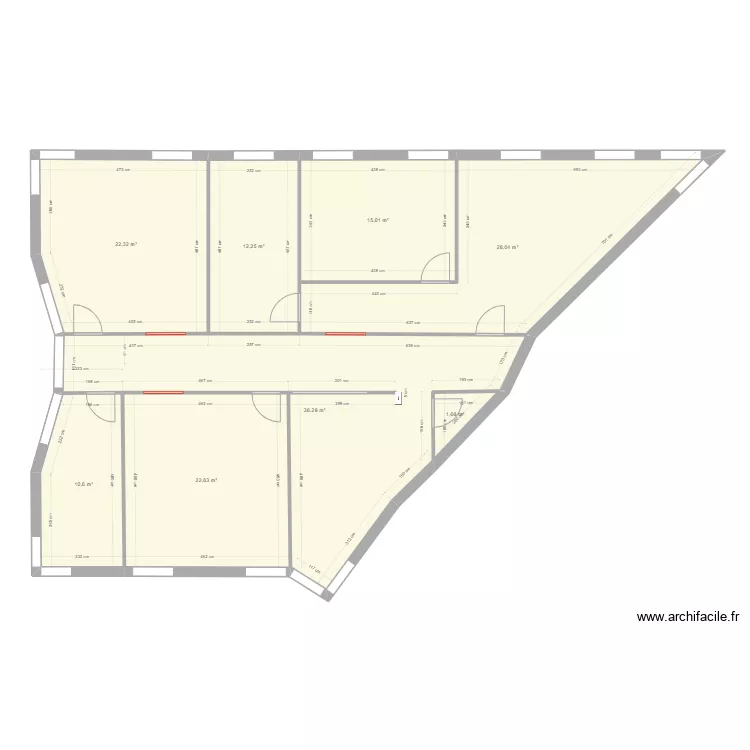 Jouy R+1 173m&sup2; V 1. Plan de 