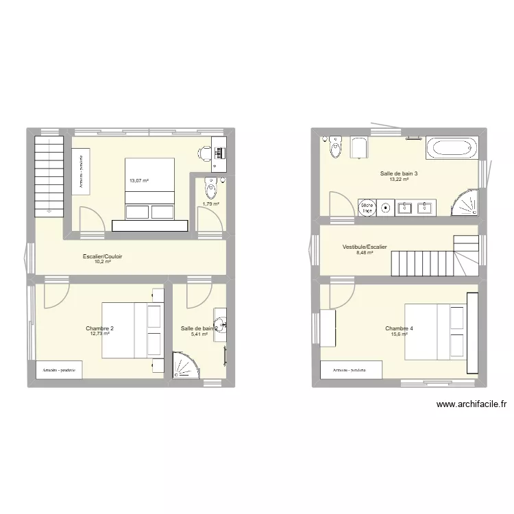 Maison ES 2. Plan de 8  et 81 m²