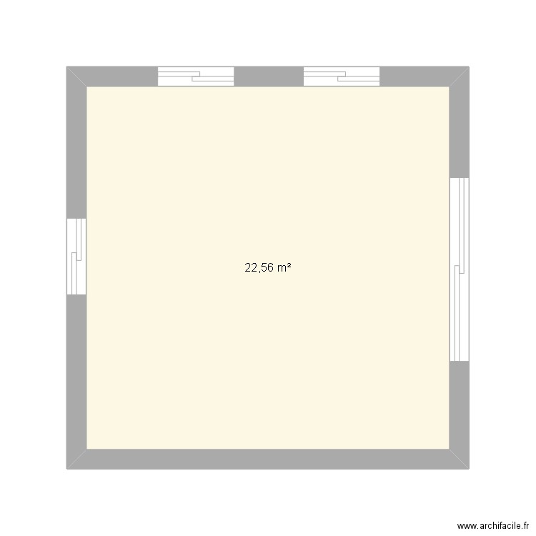 Test. Plan de 1 pièce et 23 m2