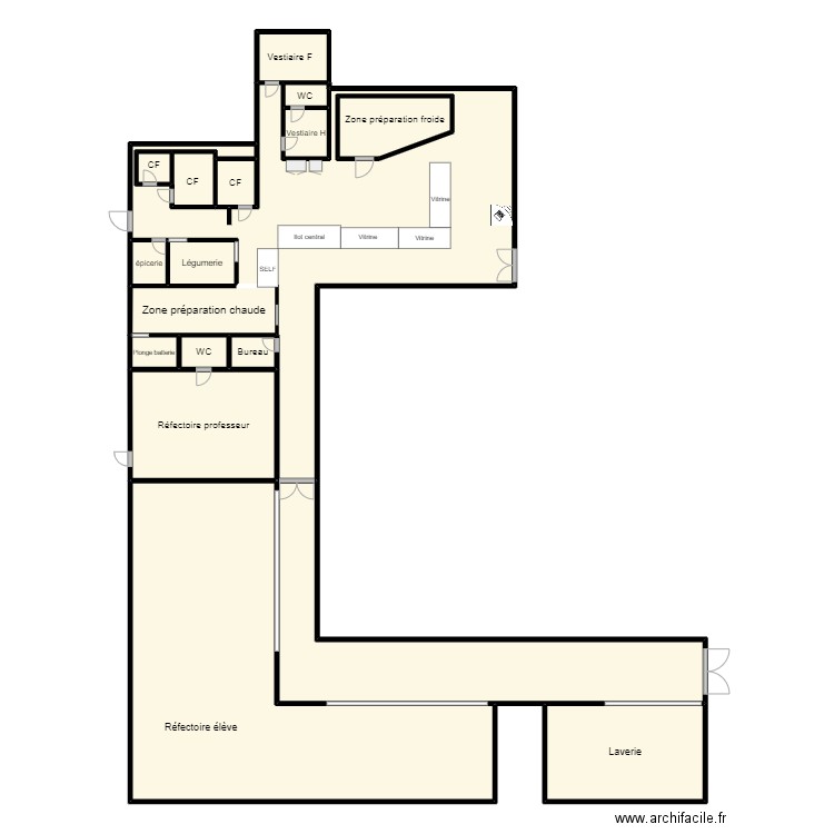 Plan collège St croix. Plan de 18 pièces et 216 m2