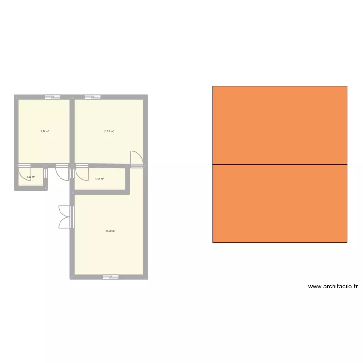 Village. Plan de 5  et 59 m²