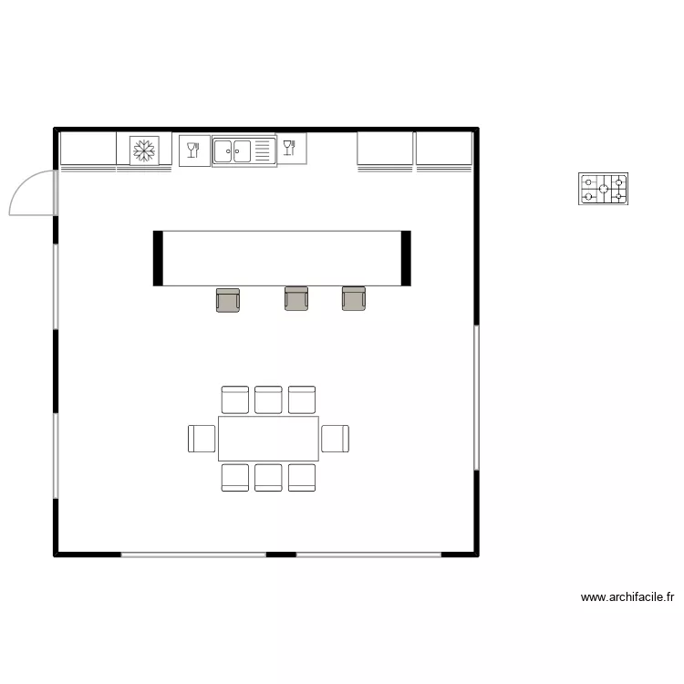 SB GRANDE CUISINE. Plan de 1  et 57 m²