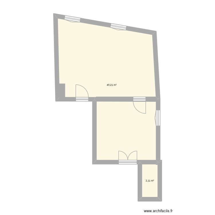 maxence brignoud. Plan de 2 pièces et 42 m2