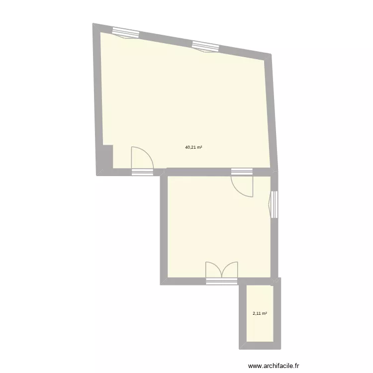 maxence brignoud. Plan de 2 pièces et 42 m²