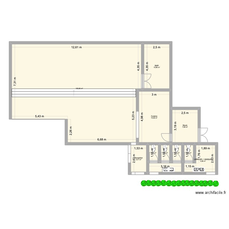 CLUB26 b. Plan de 14 pièces et 139 m2