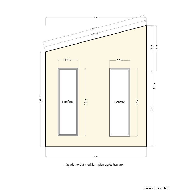 façade aprés travaux. Plan de 0 pièce et 0 m2