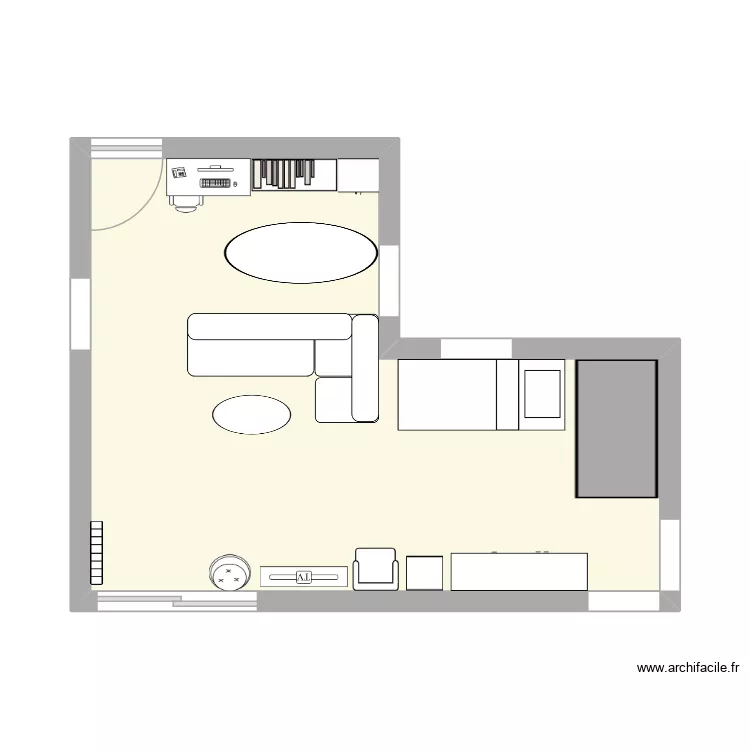 R&eacute;am&eacute;nagement Pi&egrave;ce de vie. Plan de 1  et 30 m²