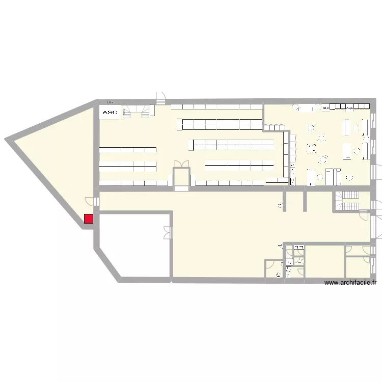 jed yard rdc wc vestiaire. Plan de 