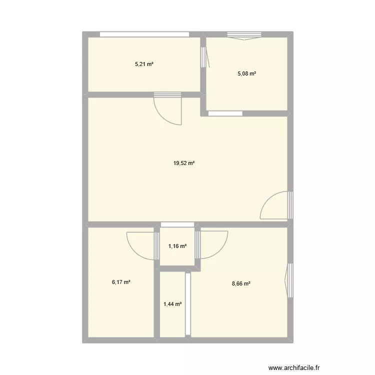 pimpy. Plan de 7  et 47 m²