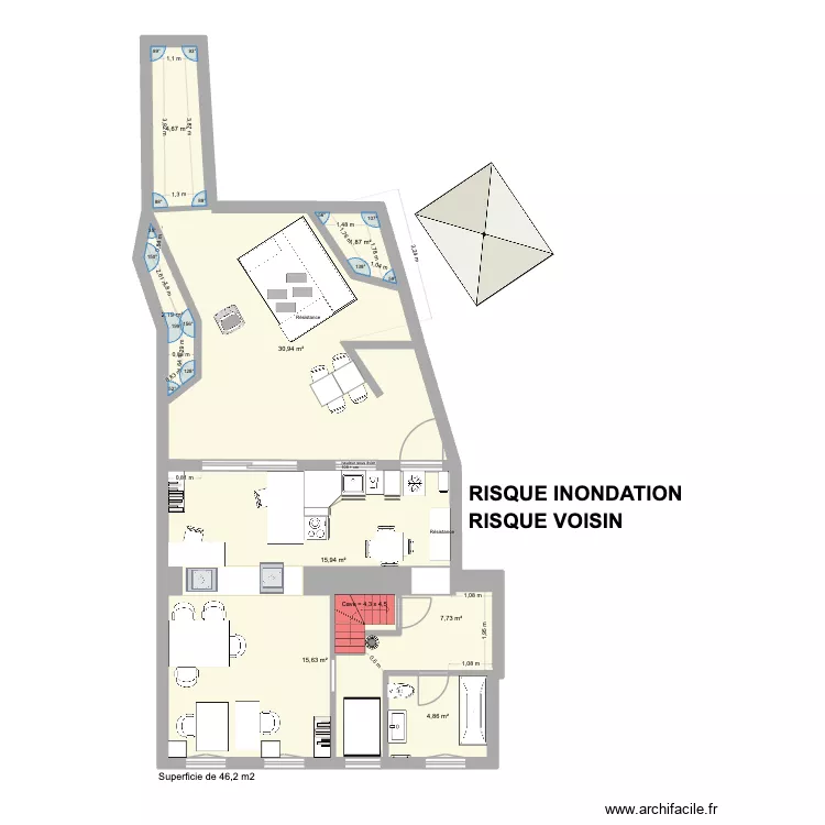 Maison Saultain Tous en bas Stock plus. Plan de 9 et 85 m² Maison Saultain Tous en bas Stock plus. Plan de 9 et 85 m²