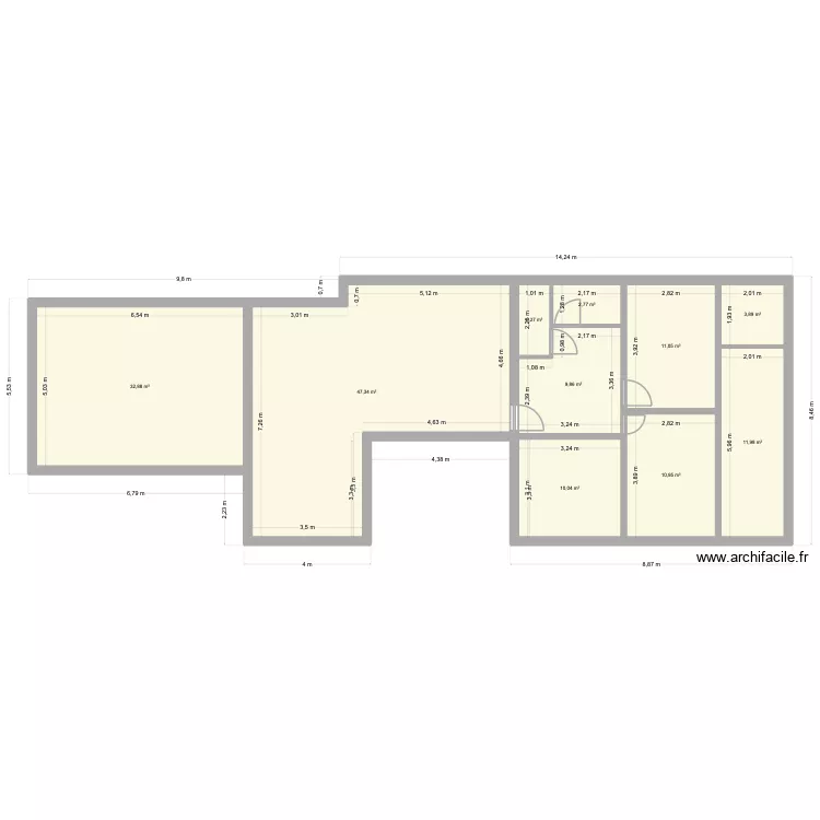 jills maison. Plan de 10  et 143 m²