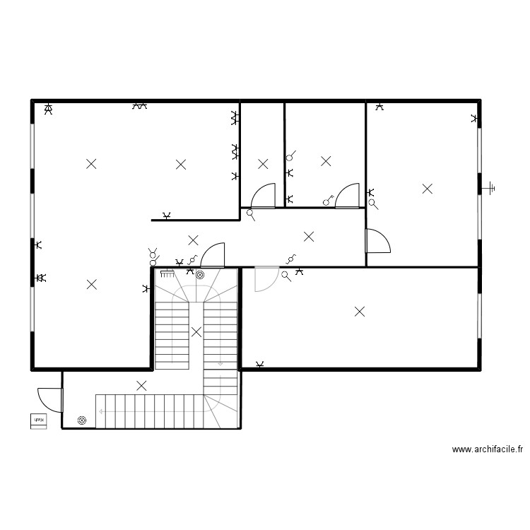 caulier Thulin étage 2. Plan de 4 pièces et 122 m2