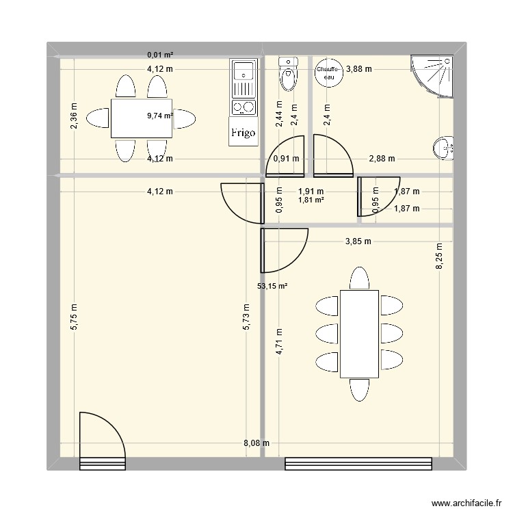bureau terre bleue. Plan de 0 pièce et 0 m2
