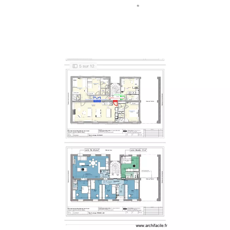 Plans Lot 4 et 5. Plan de 