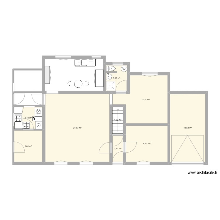 fourmies. Plan de 9 pièces et 73 m2