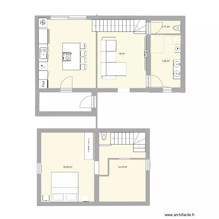 theo. Plan de 6  et 72 m²