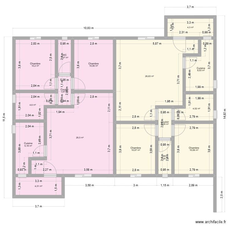 Lambarènè 5 Plan de Masse. Plan de 16 pièces et 132 m2