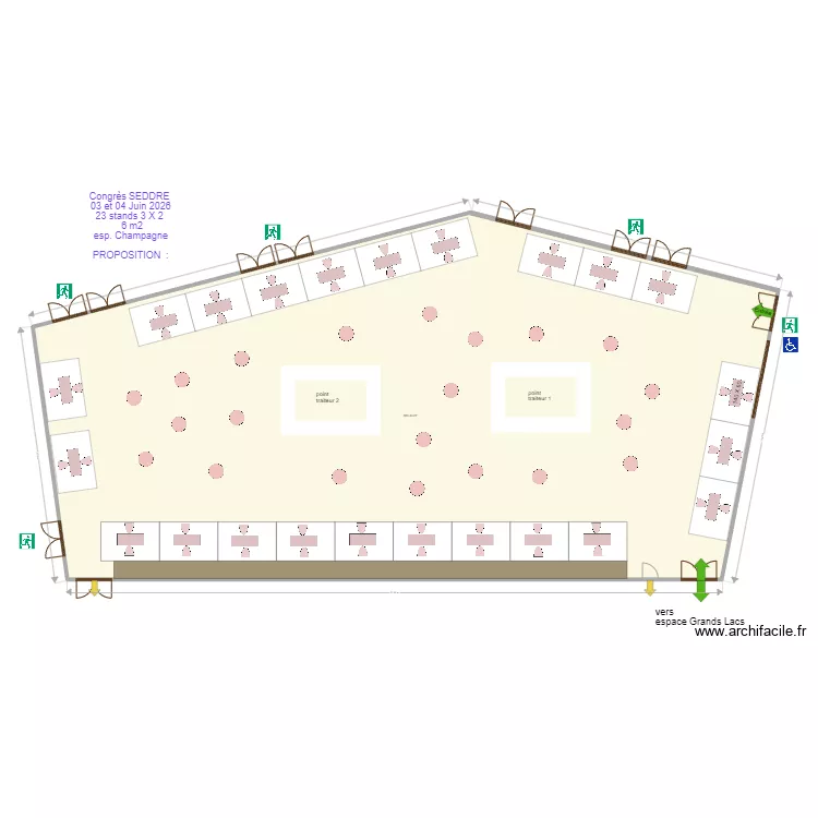 Congr&egrave;s CEDDRE 03 et 04 Juin 2026  espace champagne . Plan de 
