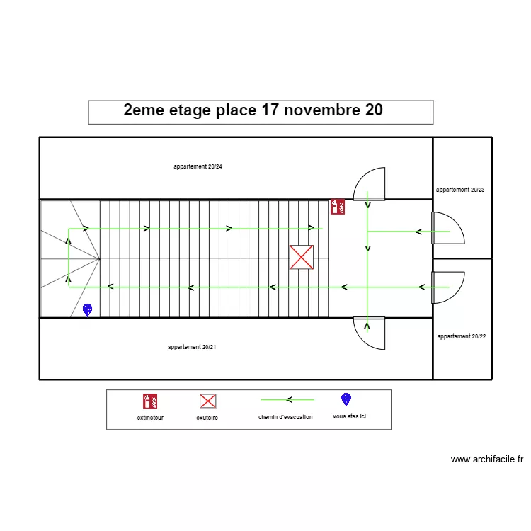 2eme  etage place 17 novembre 20. Plan de 