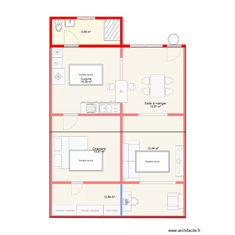 Lubin projection avec toiture. Plan de 