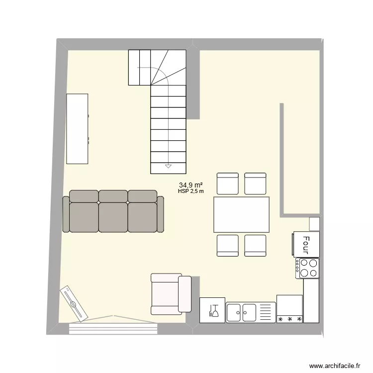 appart 1.1étage. Plan de 1 Pièce et 35 m² appart 1.1étage. Plan de 1 Pièce et 35 m²