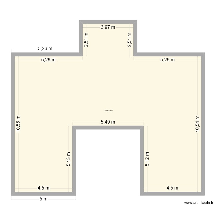 Maison3. Plan de 1 pièce et 135 m2