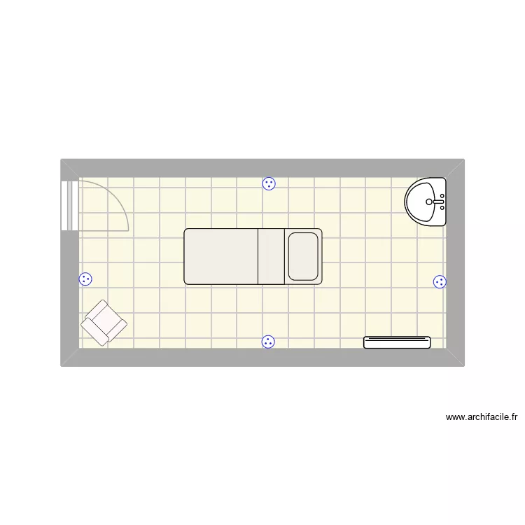 plan esthetique. Plan de 1 Pièce et 13 m² plan esthetique. Plan de 1 Pièce et 13 m²