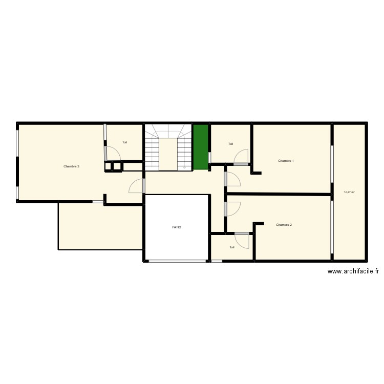 vue en plan. Plan de 14 pièces et 136 m2