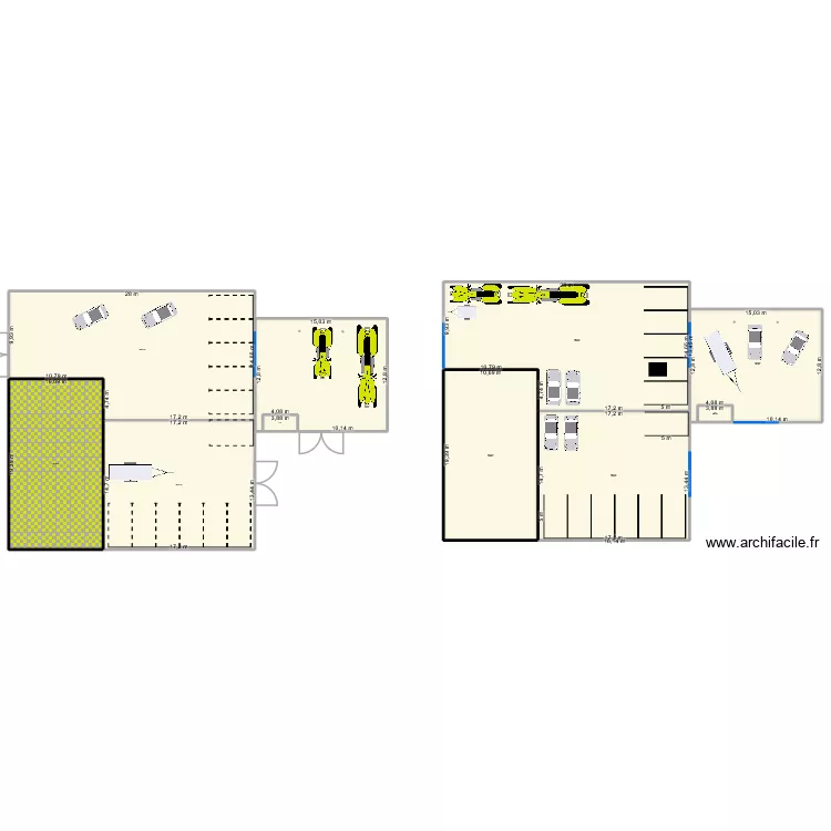 D&eacute;p&ocirc;t AAF. Plan de 16  et 3657 m²