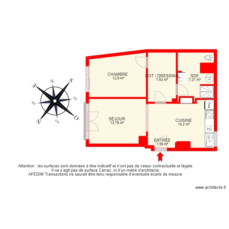 BI16584 -. Plan de 16 pièces et 80 m2