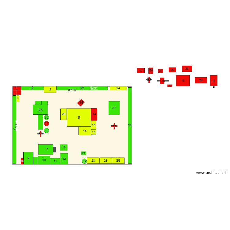 Local MP conception 2. Plan de 1 pièce et 59 m2