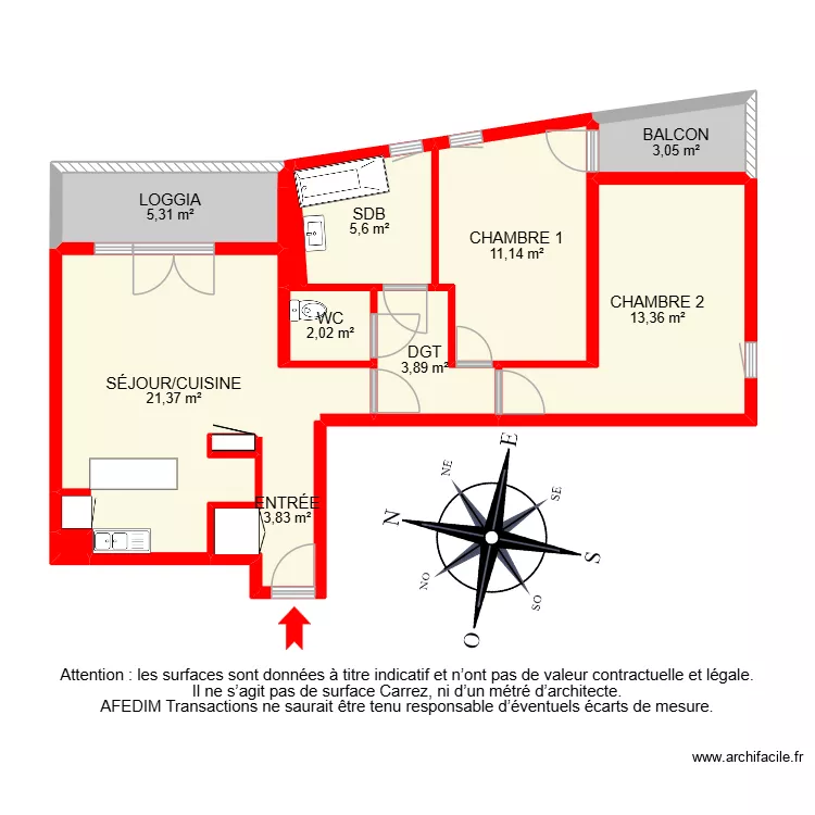 BI 34862. Plan de 13  et 94 m²