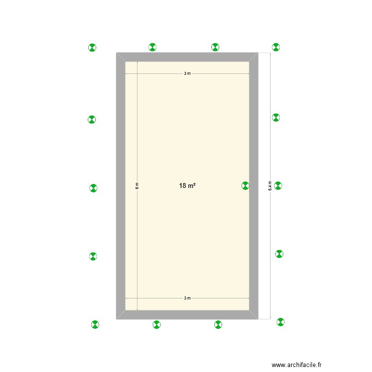 pelec. Plan de 1 pièce et 18 m2